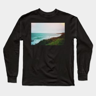 Film photo with authentic light leak of the lighthouse at Bluff, New Zealand. Long Sleeve T-Shirt